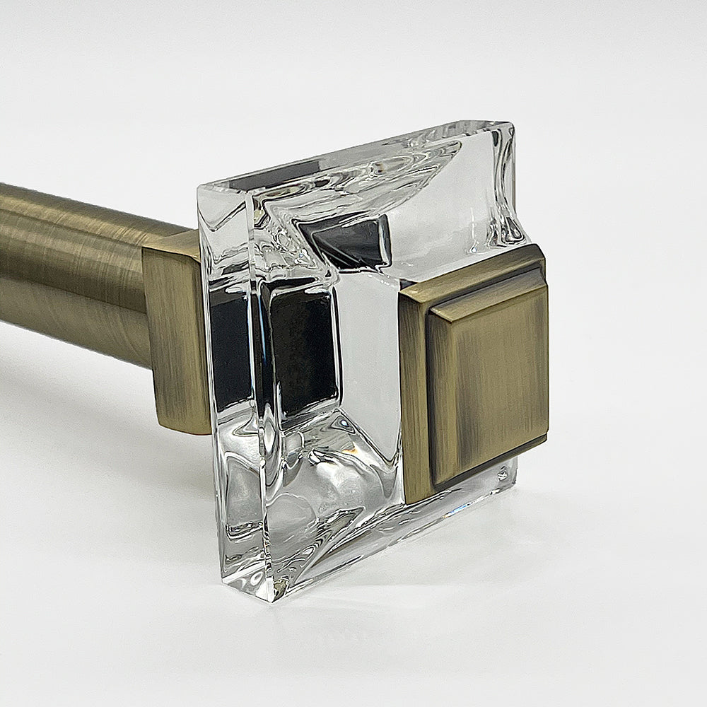 Metal Beveled Glass Square Finial