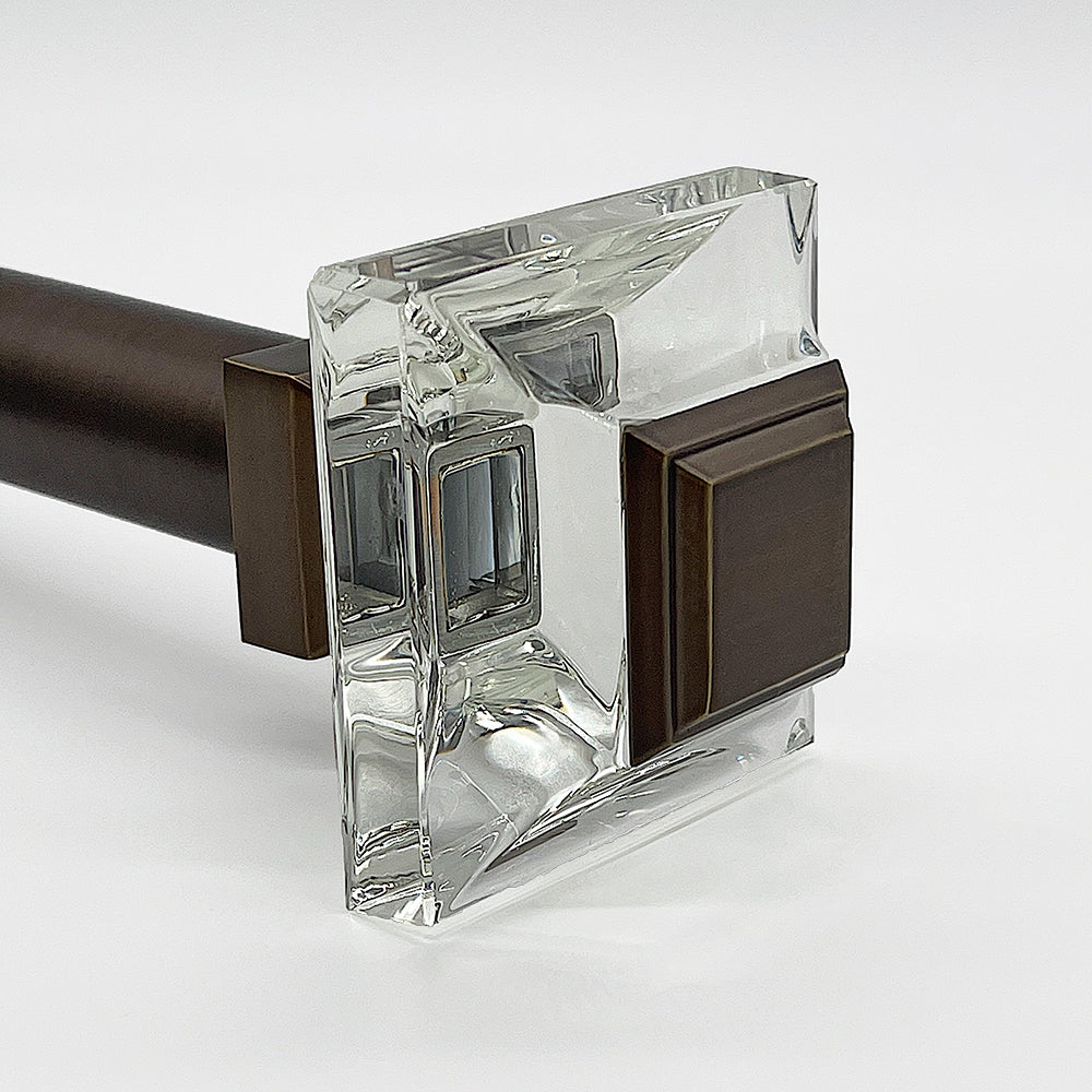 Metal Beveled Glass Square Finial